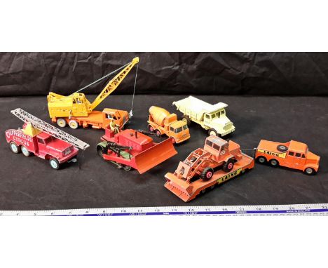 A collection of Dinky & Matchbox construction models (playworn) 