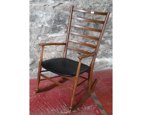 Retro ladder back rocking chair