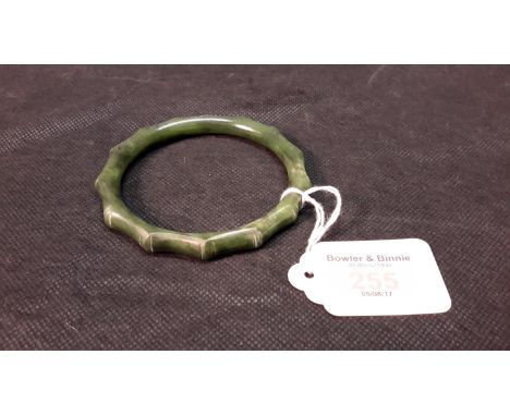 Jade bamboo design bangle 