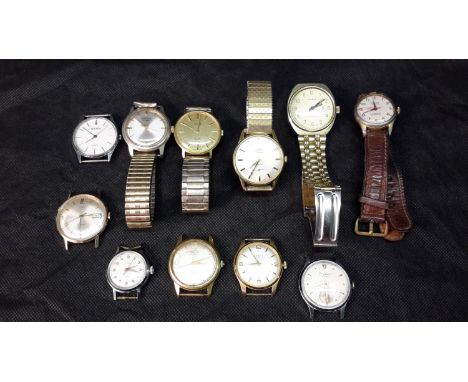 A selection of 11 watches (5 of which have straps), to include names such as Sekonda, Timex & Benson