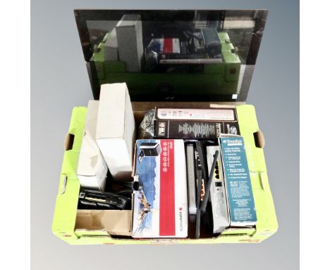 An Acer 23 inch lcd flat panel monitor together with a box of AGFA photo printer, routers, computer software etc 