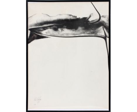 PAUL JENKINS LITHOGRAPH, H 22.75", L 17.5",  "BLACK AND WHITE SERIES": Paul Jenkins  [American, 1923 - 2012]. Pencil signed l