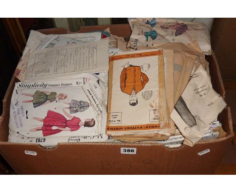 Box of vintage dress patterns