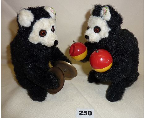 Two vintage German clockwork musical bear automaton toys