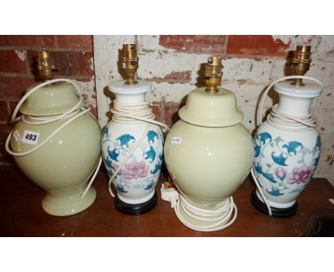 Two pairs of ceramic lamp bases