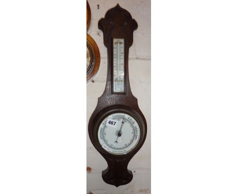 Oak cased wall barometer