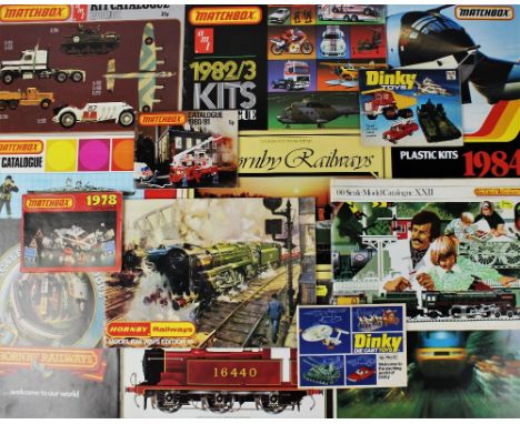 A collection of vintage model catalogues, comprising Hornby Railways catalogues for 1973, 1976, 1977, 1978, 1979 and 1980, Ma