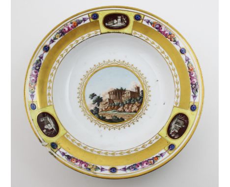 A porcelain soup plate from the Wurtemberg Service of Grand Duchess Catherine Pavlovna, by the Imperial Porcelain Factory, St