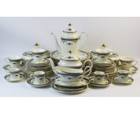 A Minton part service in the 'Grasmere' pattern, comprising: twelve dinner plates, twelve salad plates, twelve side plates, t