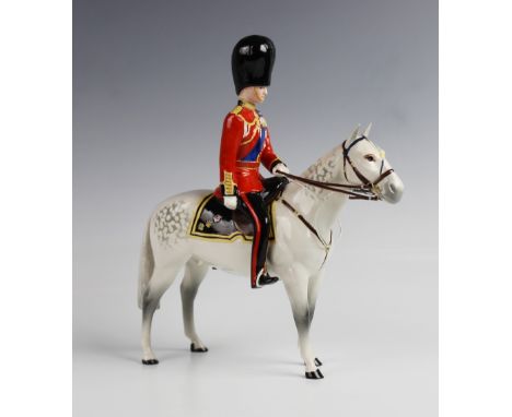 A Beswick model of H.R.H The Duke of Edinburgh mounted on Alamein at Trooping The Colour 1957, model No. 1588, 27cm high (at 