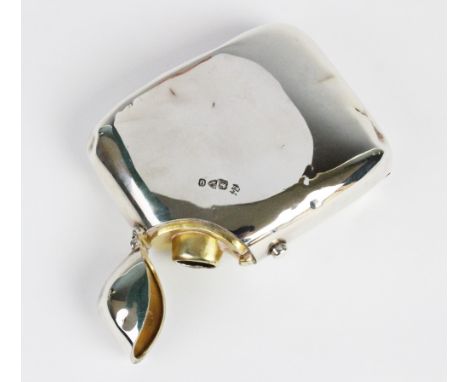 A late Victorian silver hip flask by George Nathan & Ridley Hayes, Chester 1897, of curved rectangular form with plain polish