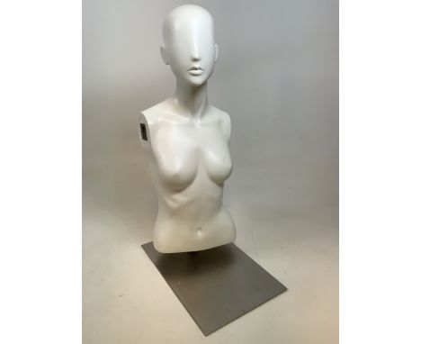 Anatomical half mannequin, female form on metal stand. Locks for arms present.W:30cm x D:45cm x H:80cm