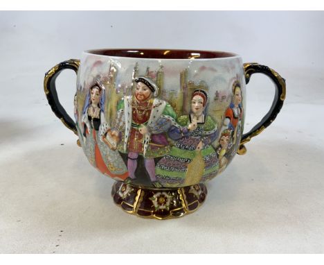 A Carltonware limited edition Henry The Eighth Punch Bowl. Number 26 of 250. With boxed plaqueW:30cm x H:22cm