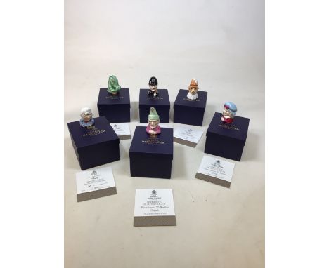 A set of six limited edition Royal Worcester candle snuffers from the Punch and Judy collection. All  numbered 169 from a lim