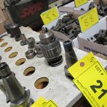 LOT OF 1-ROW OF (7) CAT 40 TOOL HOLDERS W/ ATTACHMENTS