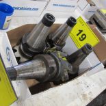 BOX OF (3) CAT 50 TOOL HOLDERS W/ ATTACHMENTS