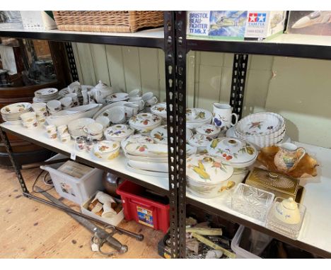 Large collection of Royal Worcester including tureens, serving and flan dishes, Carnival Glass dish, etc.