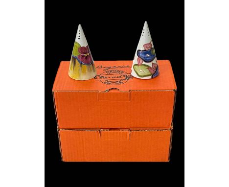 Two Clarice Cliff limited edition sifters, with boxes.