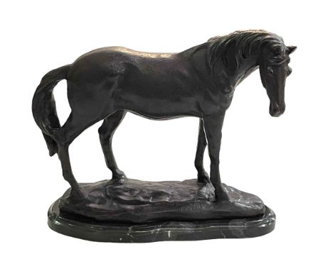 Bronze horse sculpture, 22cm.