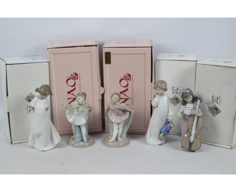 Five boxed Nao figures of children / ballerinas, largest approximately 18 cm (h). [5]