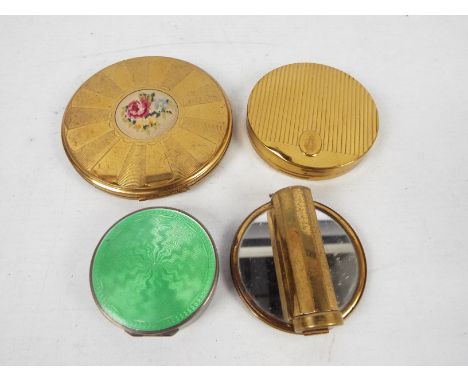 Lot to include two vintage powder compacts, a small silver and enamel powder pot and similar.