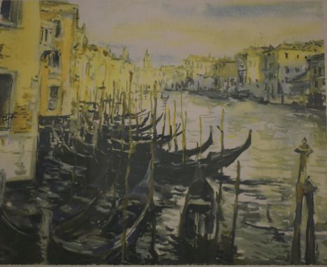 A Sergei Chepik limited edition lithograph, Matin a Venise, blind stamped and signed in pencil, 1/50, Catto Gallery label ver