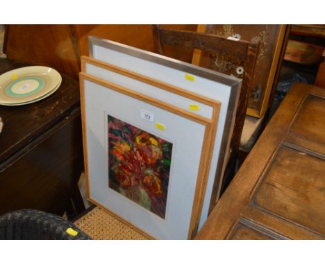 Three various watercolour still life studies by Lesley Broadhurst