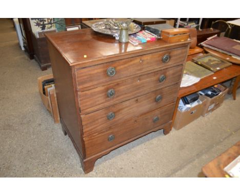 A Victorian mahogany chest fitted four long drawers