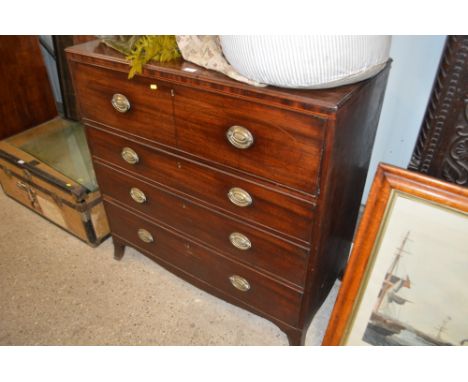 A 19th Century  mahogany secretaire chest, fitted four long drawers