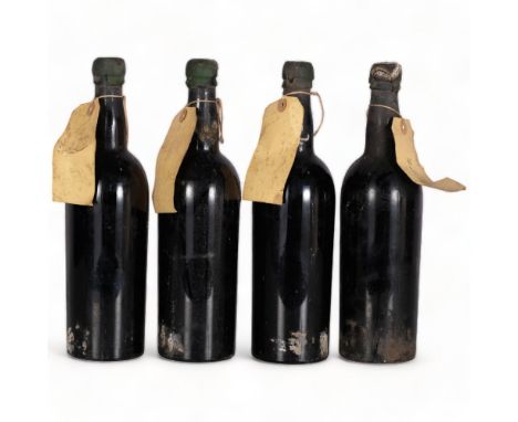 Croft 1955, Vintage Port x 4 bottlesChester & Co wax capsules have some deterioration,  hand written cellar labels. 