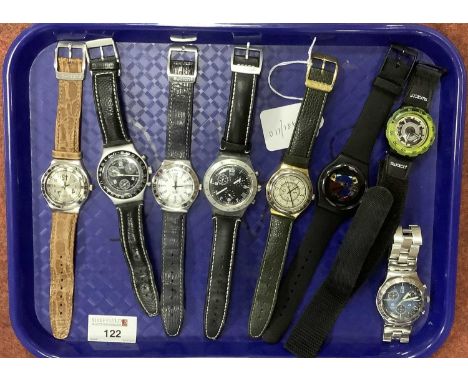Swatch - A Collection of Assorted Chronograph and Other Wristwatches, (some damage) :- One Tray