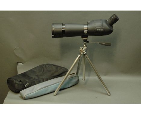 20-60 x 60 spotting scope with tripod and cases.  
