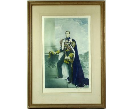 A coloured lithographic print, after John St. Helier Lander (British, 1869-1944): 'His Majesty King Edward VIII', the print d