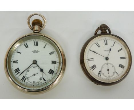 Two open faced pocket watches comprising one Kay &amp; Co Ltd Kays 'Standard' Lever the other 'Fine Silver' both with subsidi