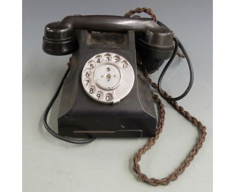 GPO vintage black bakelite telephone 328F