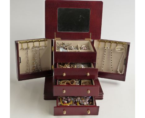 A collection of costume jewellery including silver gilt cameo brooch, silver ring set with marcasite, Sphinx brooch, enamel a