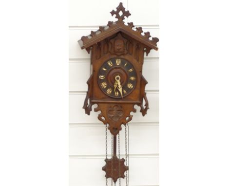 Beha early 19thC Black Forest cuckoo clock, label verso 'Camerer, Kiss &amp; Co, 2 Broad St, Bloomsbury, London W'