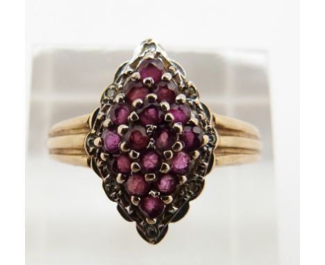 A 9ct gold ring set with rubies and diamonds, 4g, size R&nbsp;