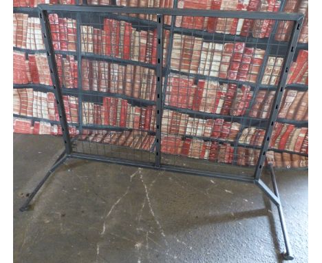 Industrial/haberdashery/shopfitting steel and weldmesh hanging rail with one top shelf, W127 x D78 x H135cm