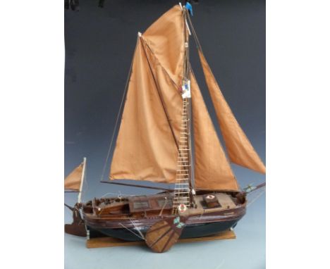 1/32 scratch built model Thames sailing barge, constructed by Dr Hardie of Tetbury c1960s, L82cm