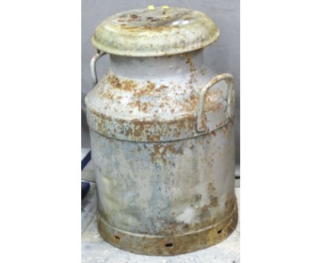 A vintage twin handled milk churn, H50cm