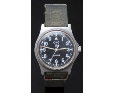 Cabot Watch Company (CWC) W10 gentleman's British Army military wristwatch with luminous hands and hour markers, Arabic numer