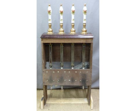 Worthside beer engine with four pumps, drip tray etc, H147 x W66cm&nbsp;
