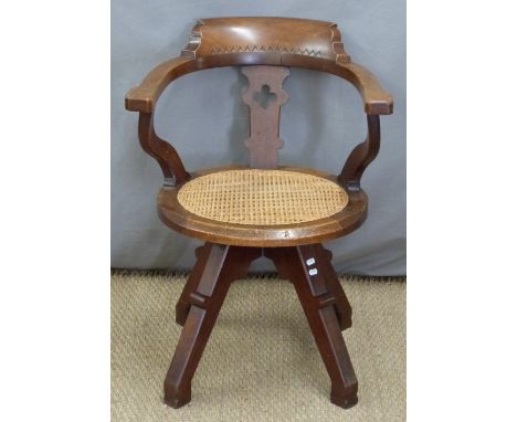Vintage oak bergere office/swivel chair&nbsp;