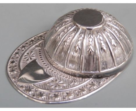 Novelty jockey's cap hallmarked silver caddy spoon, Sheffield 1969 maker&nbsp;Francis Howard Ltd, length 53mm weight 11g