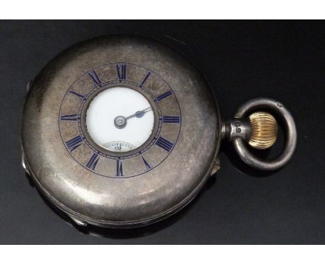 Mackay Brothers of Dundee hallmarked silver keyless winding half hunter pocket watch with&nbsp;inset subsidiary seconds dial,