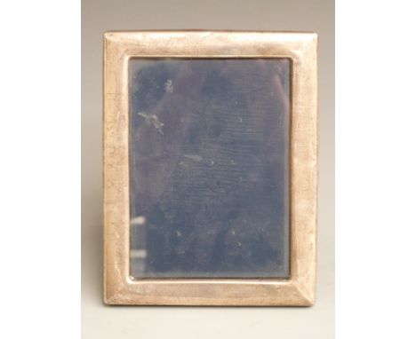 Modern hallmarked silver photograph frame to suit 7x5 inch photo, with velvet easel back, Sheffield 1986 maker&nbsp;Carr's of