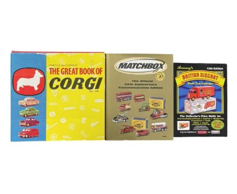 Die-cast collecting books, to include: - THE GREAT BOOK OF CORGI - MATCHBOX: THE OFFICIAL 50TH COMMEMORATIVE EDITION - RAMSEY
