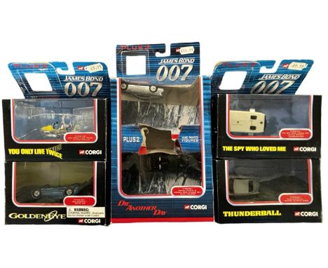 Five boxed die-cast Corgi James Bond vehicles