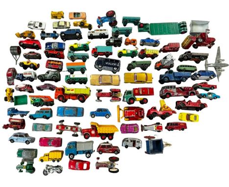 A collection of various playworn die-cast vehicles, Corgi, Matchbox etc